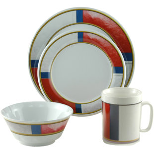 Decorated Life Preserver Melamine 16 Piece Dinnerware Set, Service For 4 by Galleyware Company Top Reviews