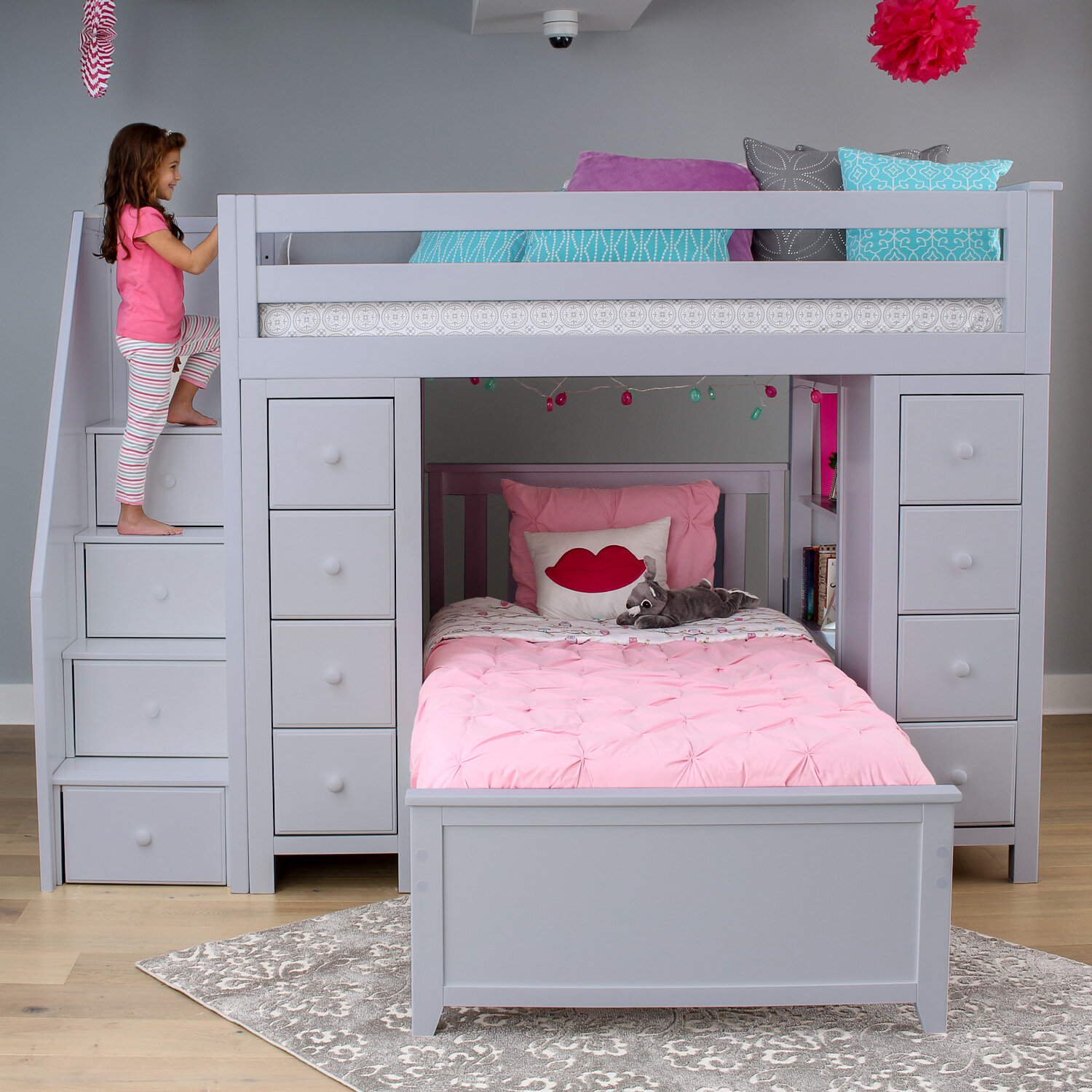 ayres l shaped bunk bed with drawers