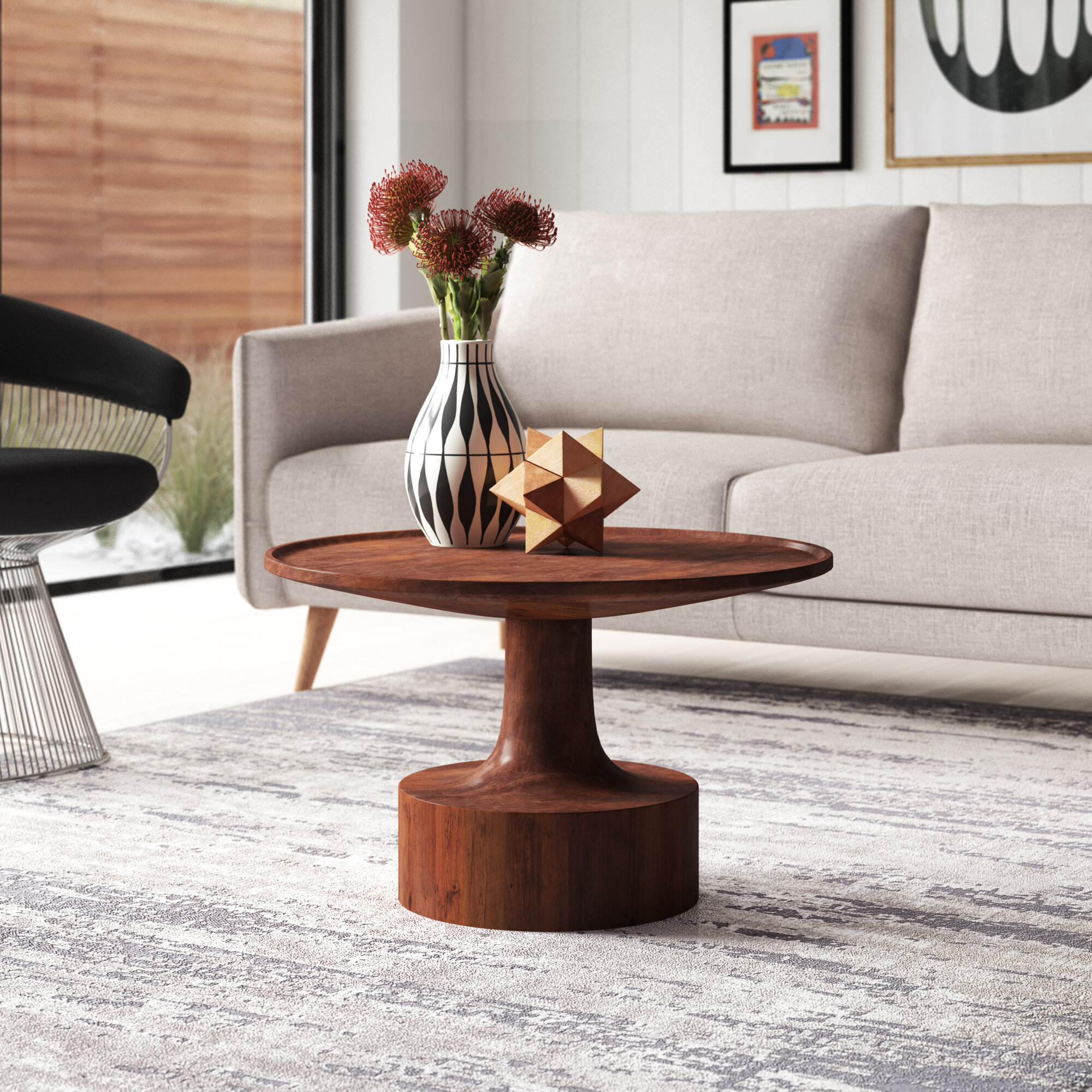 Austin Coffee Table Side Table Coffee Table Table Wild Oak Round 50 cm 