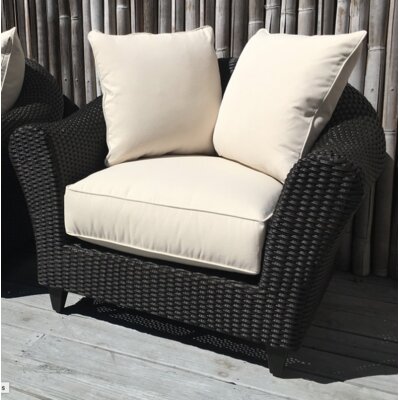 Vickey Outdoor Wicker Patio Chair With Sunbrella Cushions Darby Home Co Cushion Color Vapor