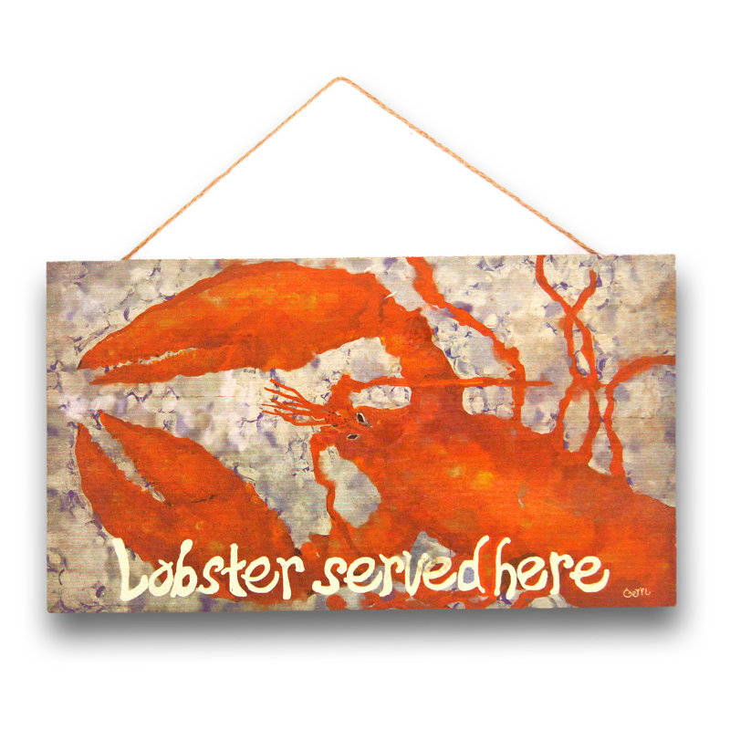 My Island Whimsical Lobster Wood Sign Wall Decor Wayfair