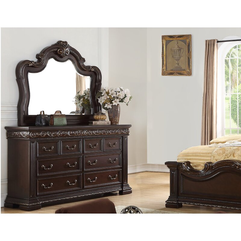 Astoria Grand Bathild 6 Drawer Double Dresser With Mirror Wayfair