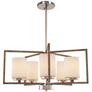 Go to store & view more images Mabie 5-Light Shaded Chandelier by Union Rustic