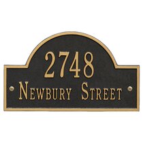 Ellipse Wall Mounted Sign with Two Free Screws Door or Street-6x12 Personalized Metal Address plaque Display Your Address and Street Name Used for House Custom Steel House Number Sign