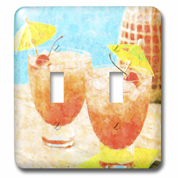 3drose Tropical Cocktails With Tiki Umbrellas 2 Gang Toggle Light Switch Wall Plate Wayfair