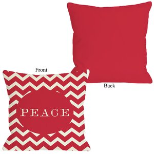 Holiday Peace Chevron Stripe Throw Pillow