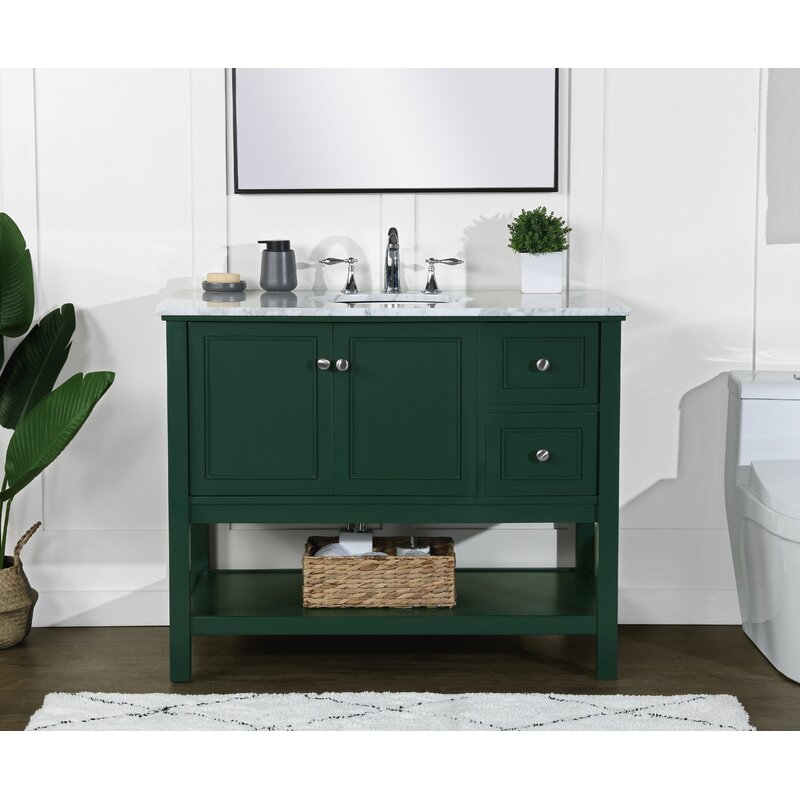 Elegant Lighting 42 Inch Single Bathroom Vanity In Green | Wayfair