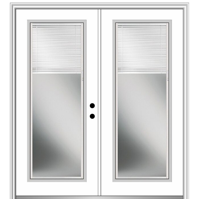 Blinds Primed Steel Prehung Entry Door