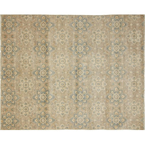 One-of-a-Kind Leann Hand-Knotted Oriental Beige Indoor Area Rug