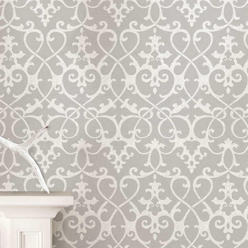 Winston Porter Seabeck Ironwork Gray Peel And Stick Wallpaper Roll Reviews Wayfair