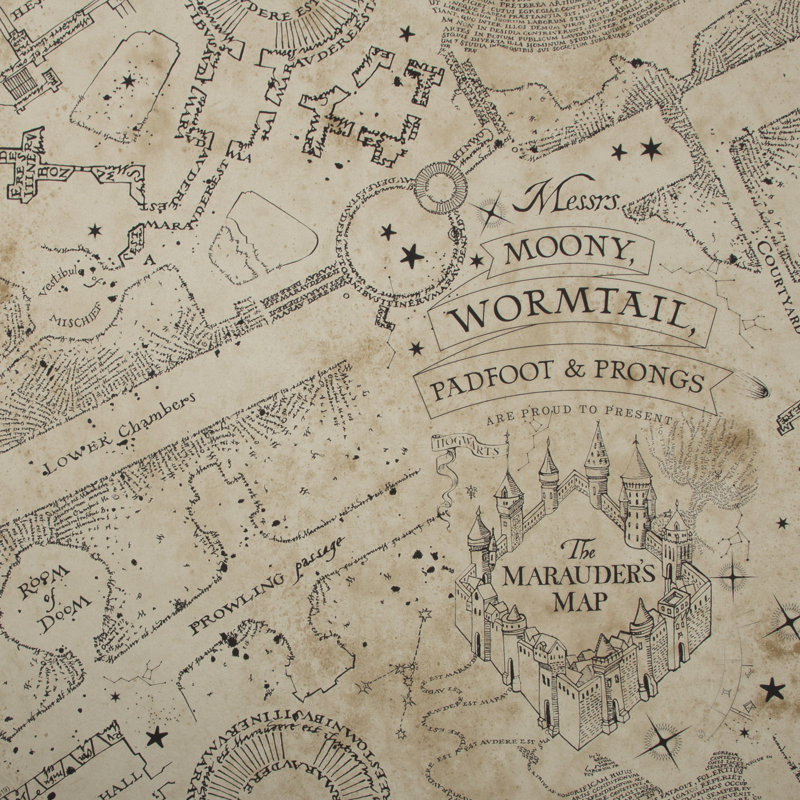 Harry Potter Warner Bros Marauders Map 1000cm X 52cm Textured