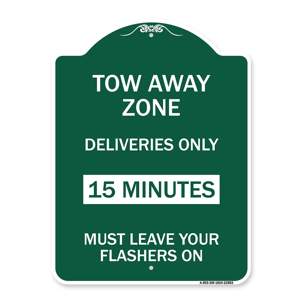 Signmission Designer Series Sign Tow Away Zone Deliveries Only, 15