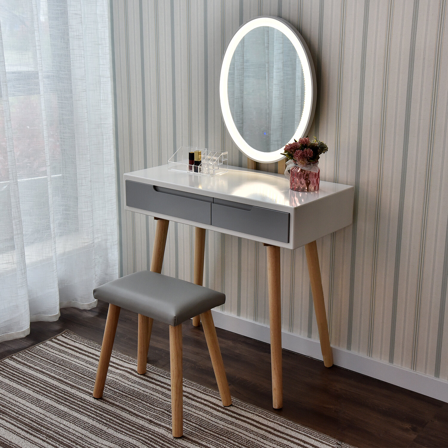 Wade Logan Dressing Table Vanity Makeup Table With Free Make Up Organizer Reviews Wayfairca