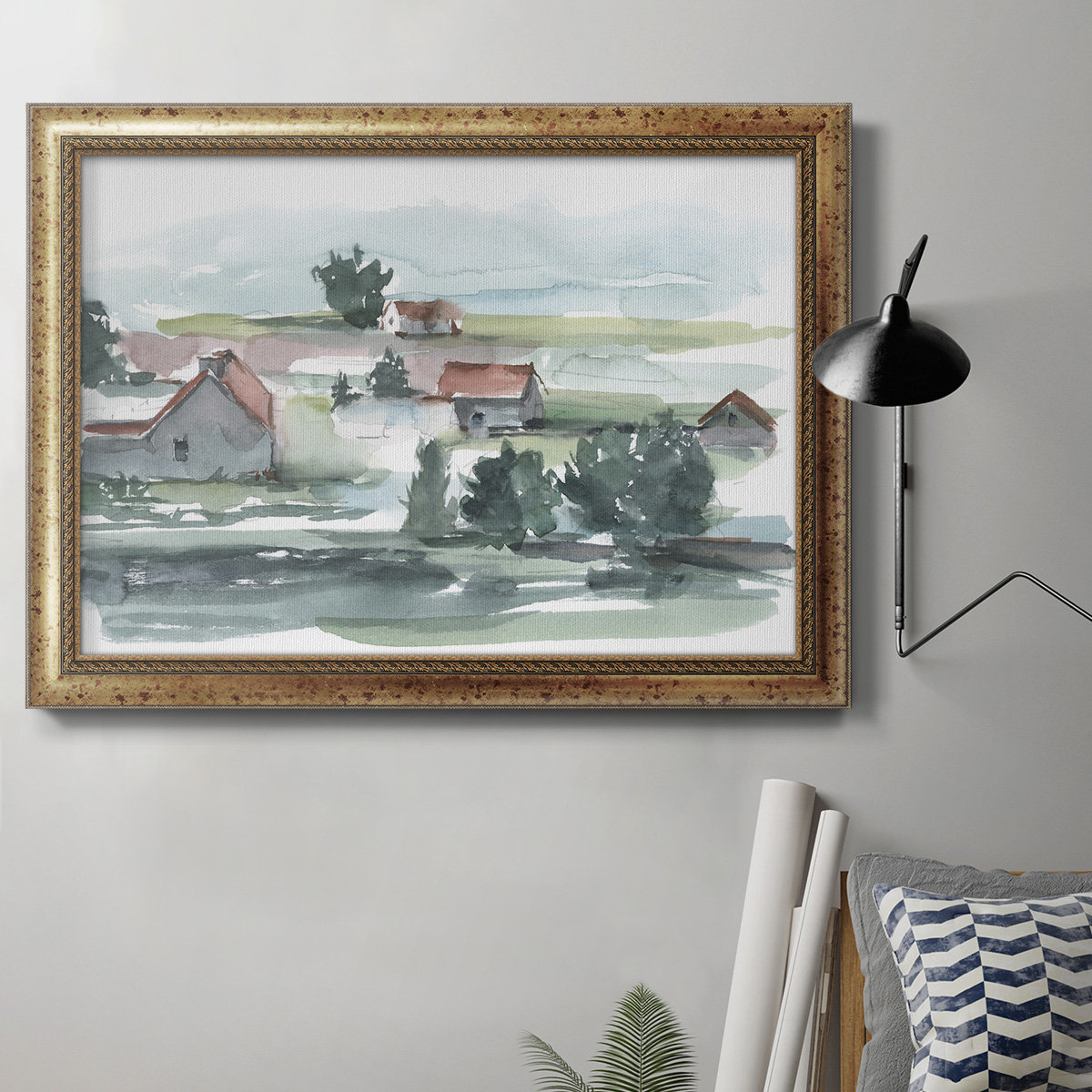 Rosalind Wheeler Valley Farm II - Picture Frame Painting on Canvas ...