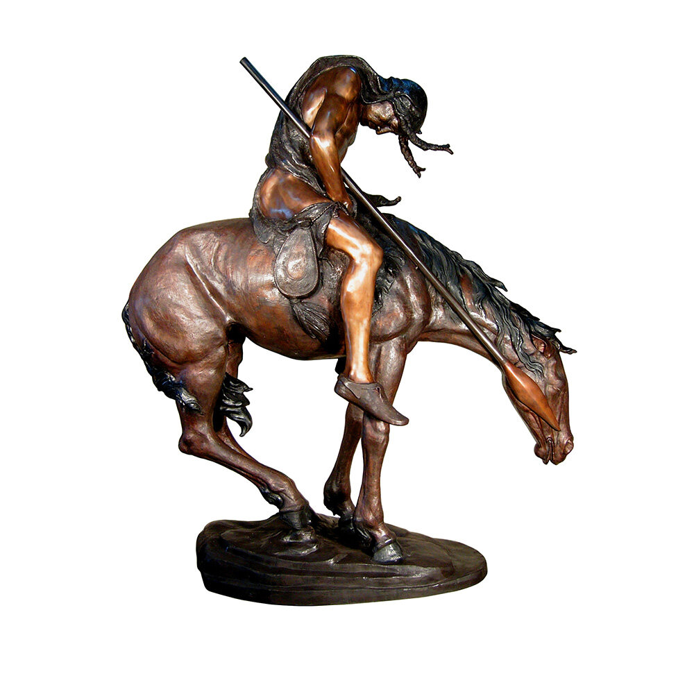 Metropolitan Galleries Bronze End Of The Trail Indian On Horse Sculpture Perigold