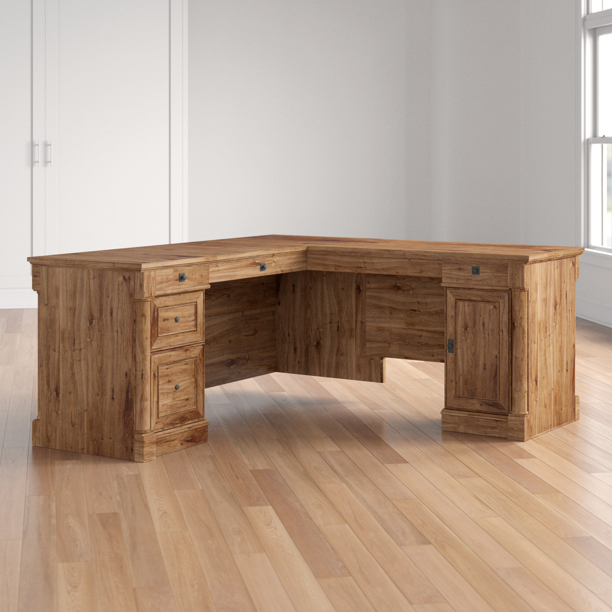 l shaped oak office desk