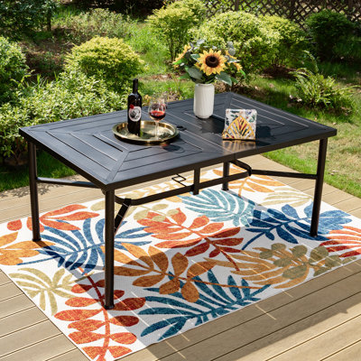 Alyah Rectangular Metal Dining Table