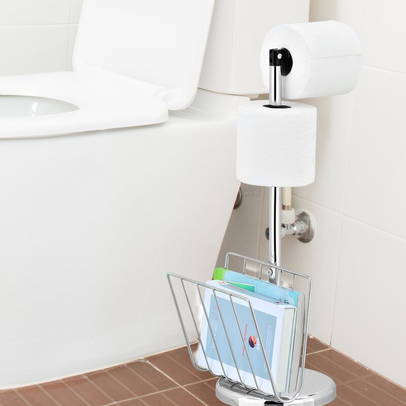 Rebrilliant Cavazos Freestanding Toilet Paper Holder With Magazine Stand Reviews Wayfair