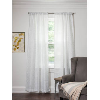 Canora Grey Menard Geometric Sheer Rod Pocket Curtain Panels Wayfair