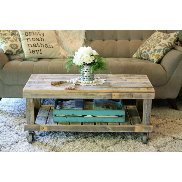 Leos Natural Vintage Wheel Coffee Table Leos Natural Vintage Wheel Coffee Table