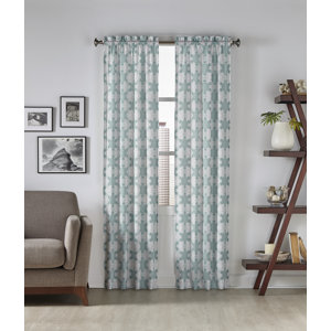 Hatfield Geometric Room Darkening Rod Pocket Curtain Panels (Set of 2)
