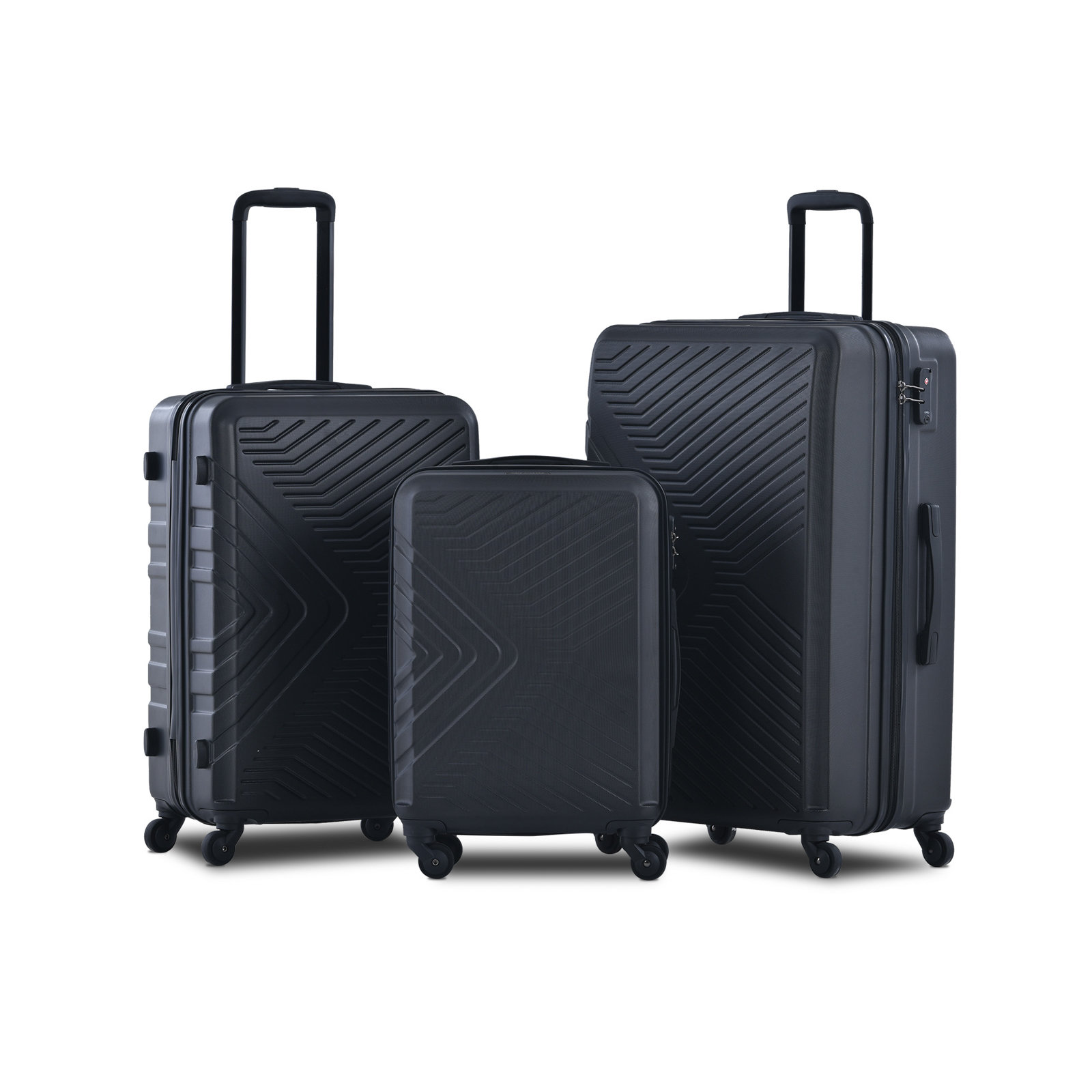 Sapphome 3 Piece Luggage Set Hardside Spinner Suitcase With TSA Lock 20 ...