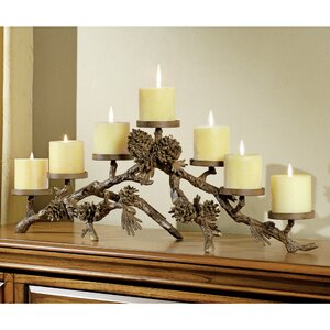 Pinecone Mantlepiece Aluminum Candelabra