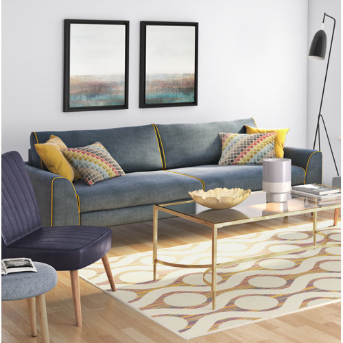 Schlafsofa ARKOSE von MODERNMOMENTS Stahlgrau/Gelb