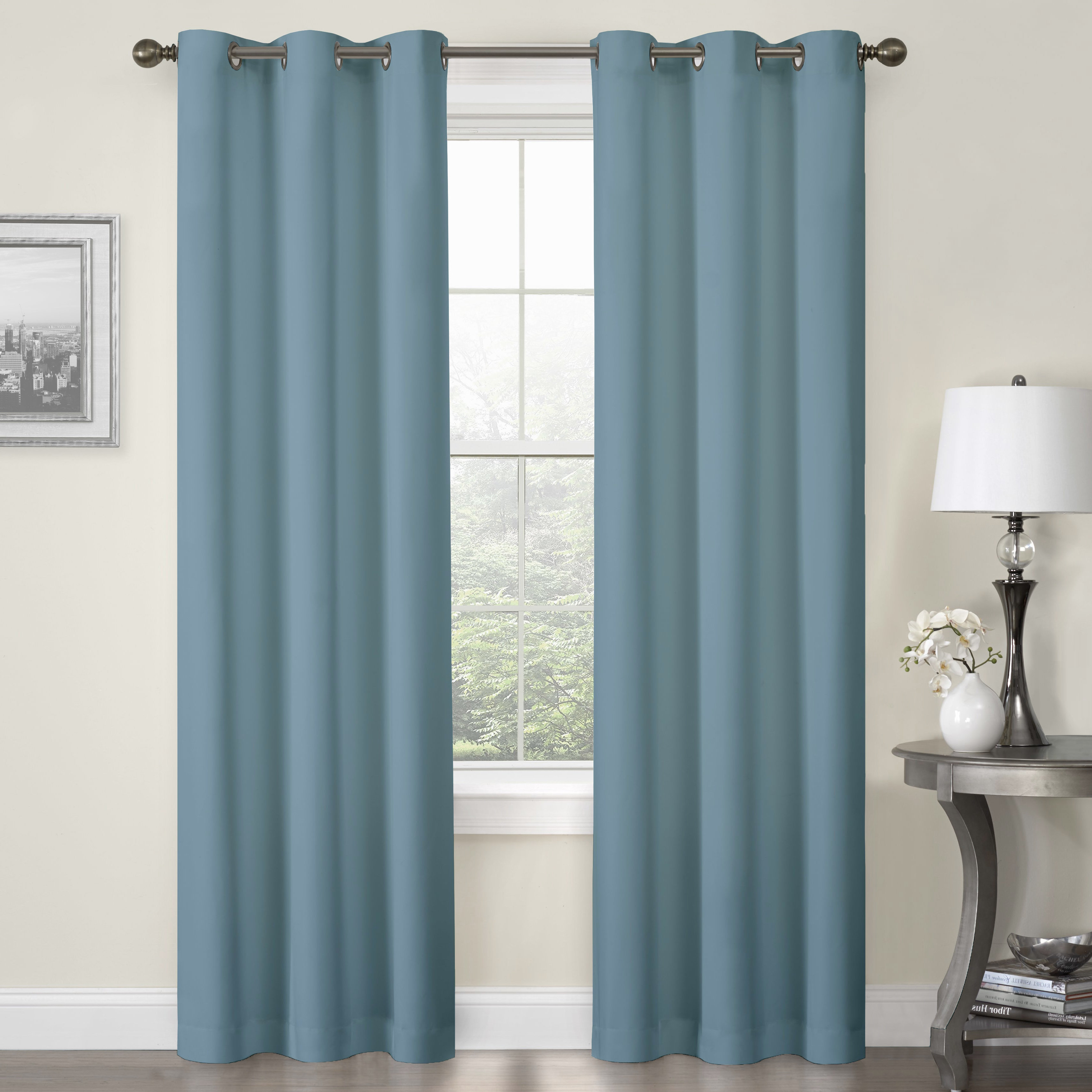 Alcott Hill Josue Solid Color Semi Sheer Thermal Grommet Curtain Panels Reviews Wayfair Josue Solid Color Semi Sheer Thermal