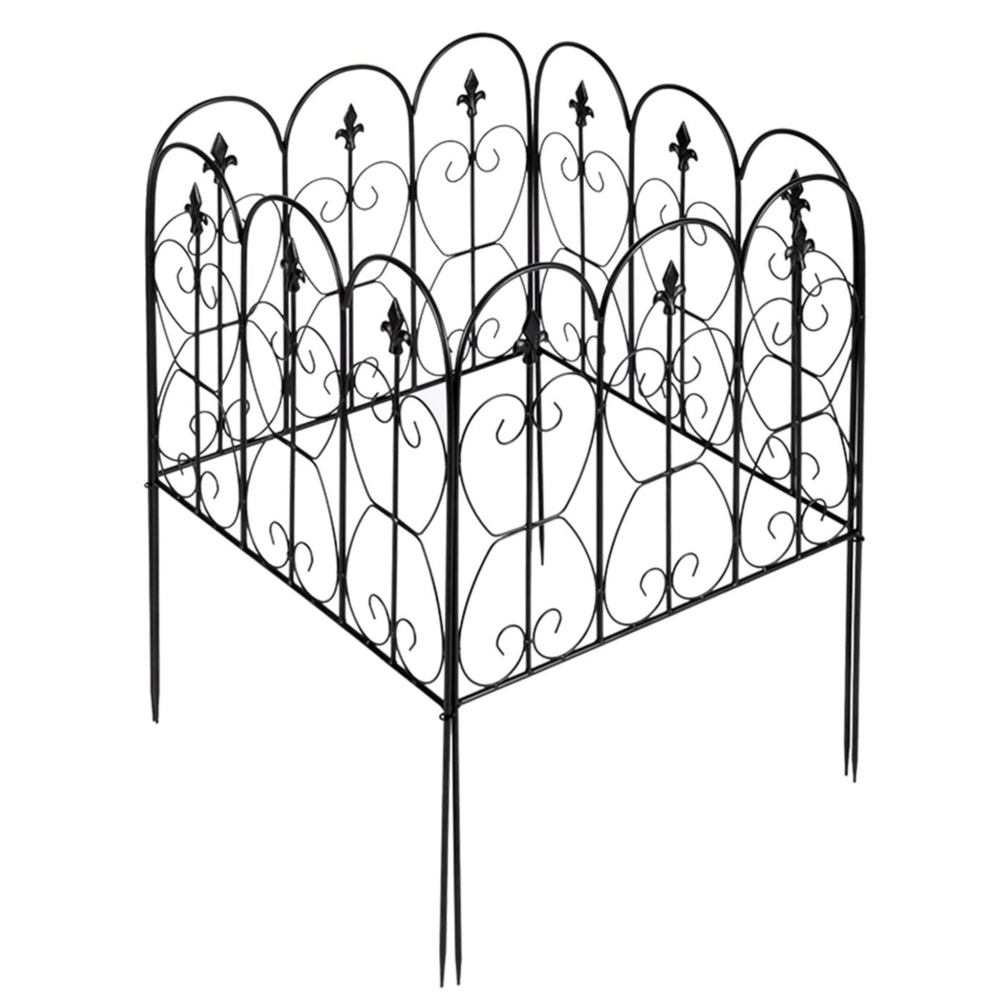 5 Panels Garden Fence 32" x 10ft Coated Wire Border Folding Fencing Barrier 