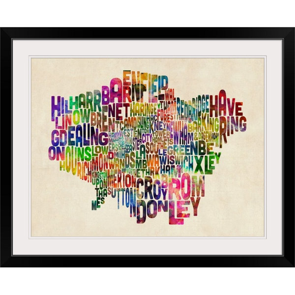 Great Big Canvas Boroughs Of London Typography Text Map By Michael Tompsett Textual Art Wayfair
