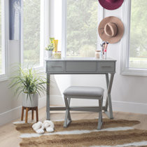 makeup vanity grey wood