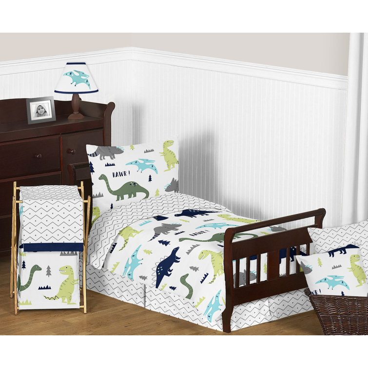 green dinosaur bedding