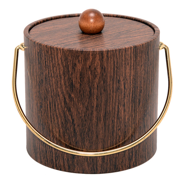 wooden ice bucket with lid