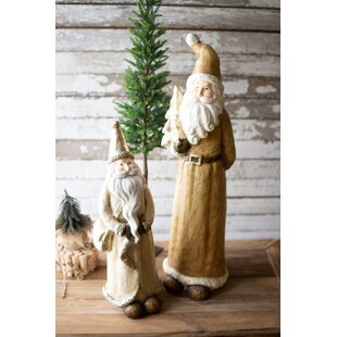Set3 Nordic Swedish Ceramic Santa Claus Figurine Statue Christmas Decor Ornament 