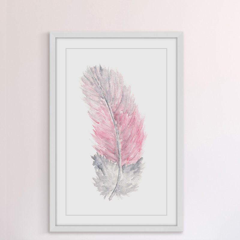 Pink Feather By Thimble Sparrow Framed Painting Print Joss Main