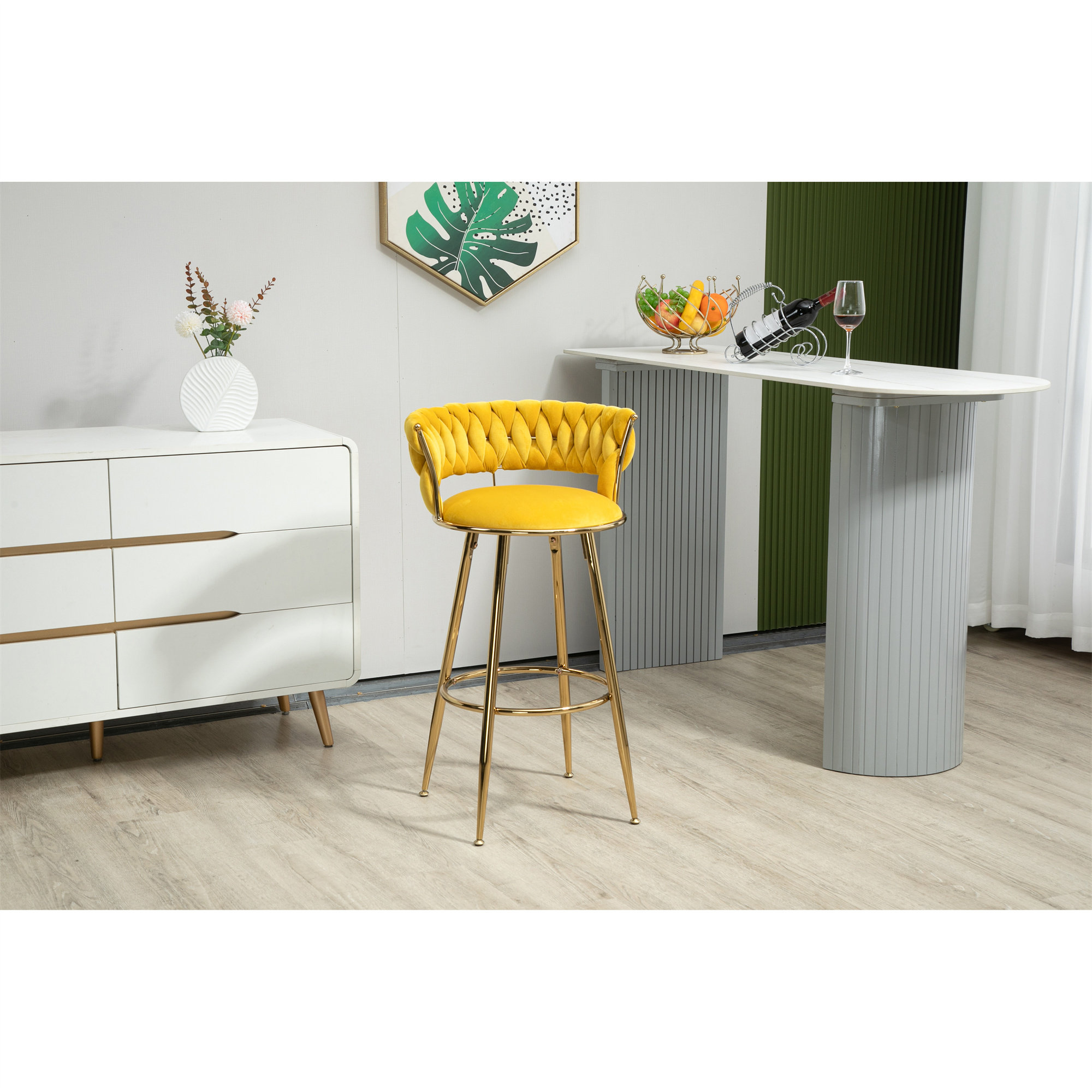 Everly Quinn Bar Stools With Back And Footrest Counter Height Bar