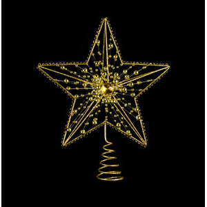 Metal Jeweled Star Tree Topper (Set of 2)