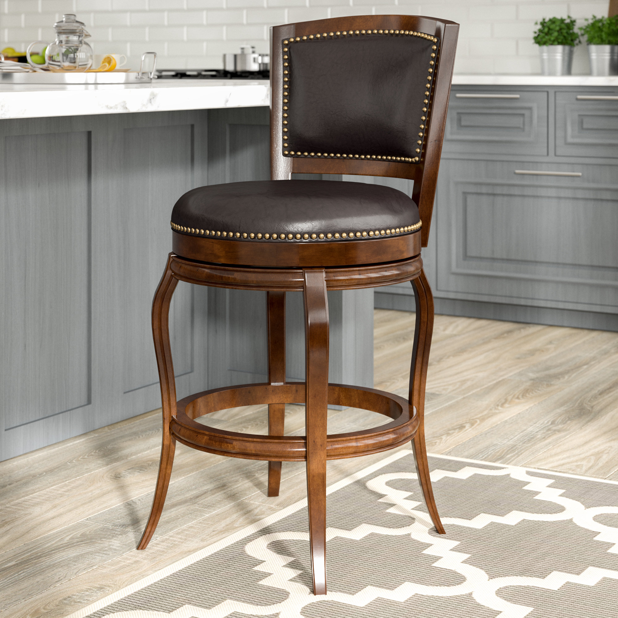 Darby Home Co Brockway Swivel 29" Bar Stool &amp; Reviews | Wayfair