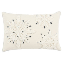 beaded snowflake pillow