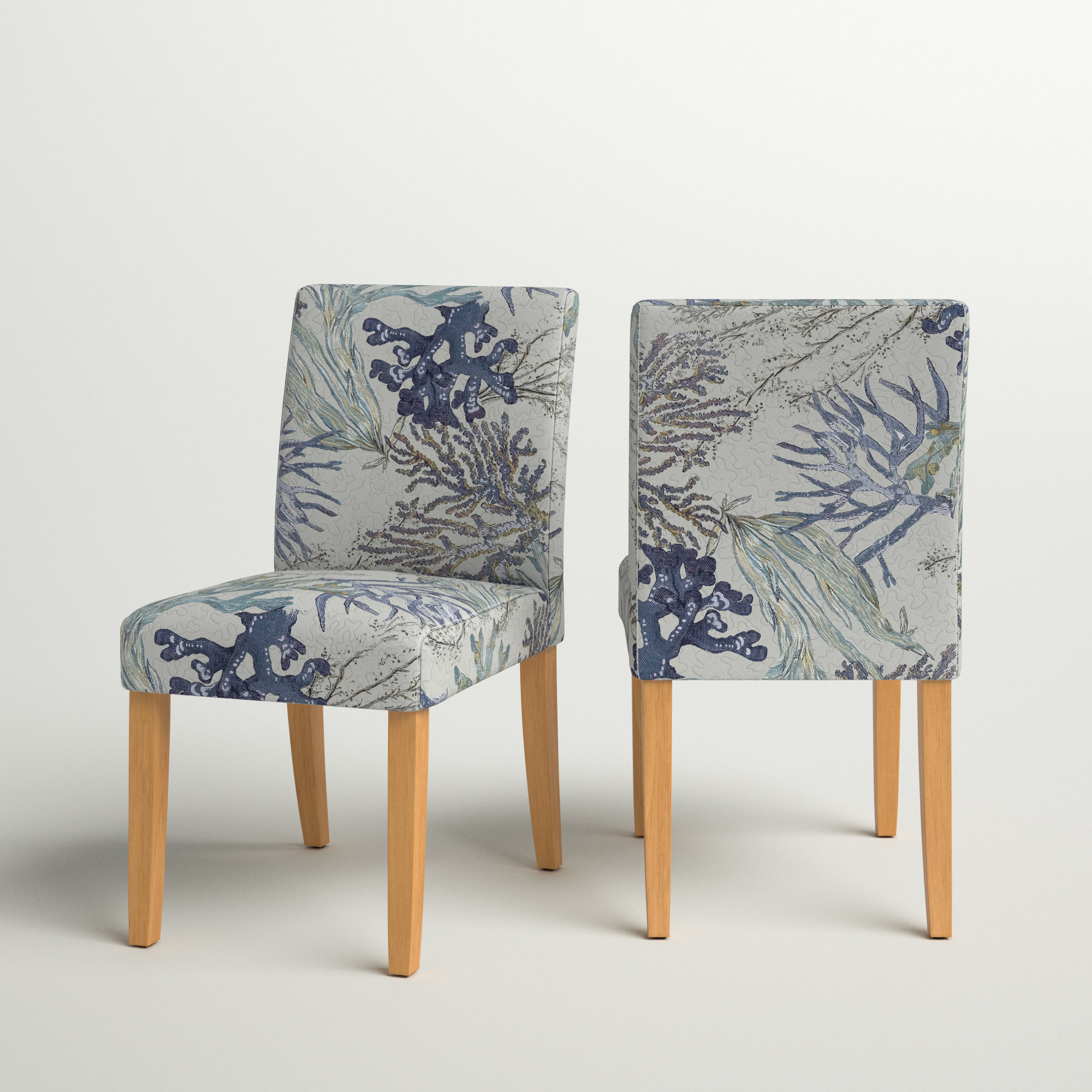 coral upholstered dining chairs