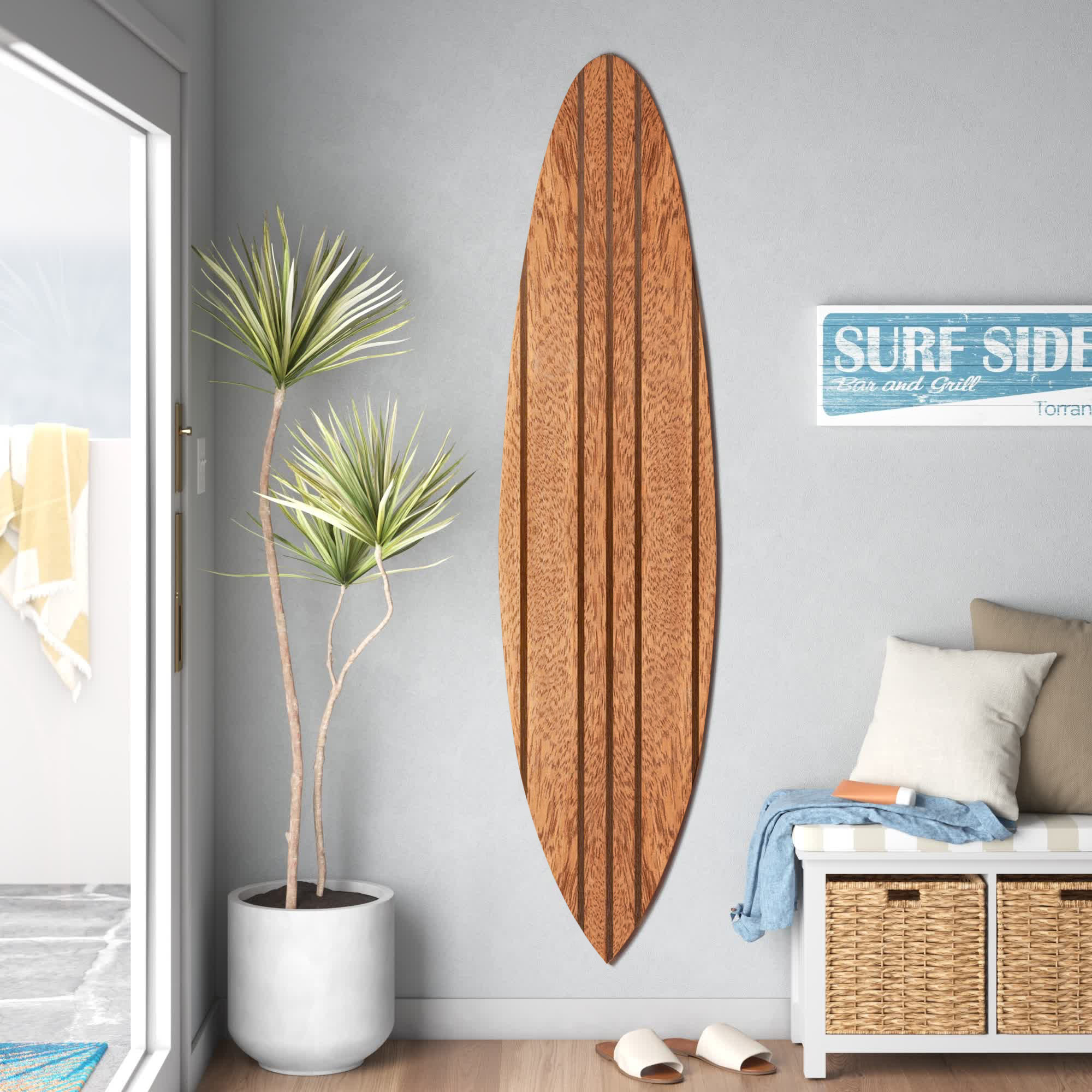 Beachcrest Home Wooden Surfboard Wall Décor Wayfair