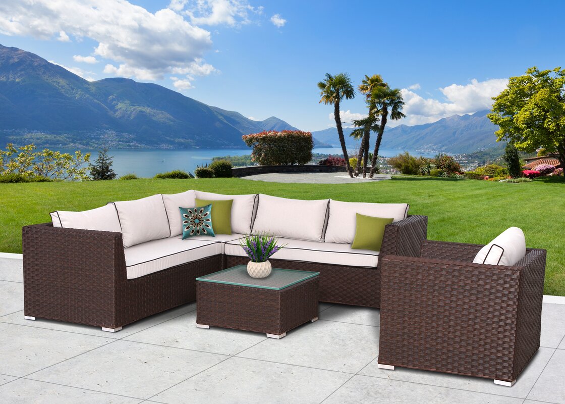 Mesquite 5 Piece Sectional Set with Cushions