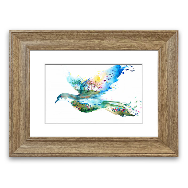 East Urban Home Dove Magic White Framed Graphic Art Wayfair Co Uk