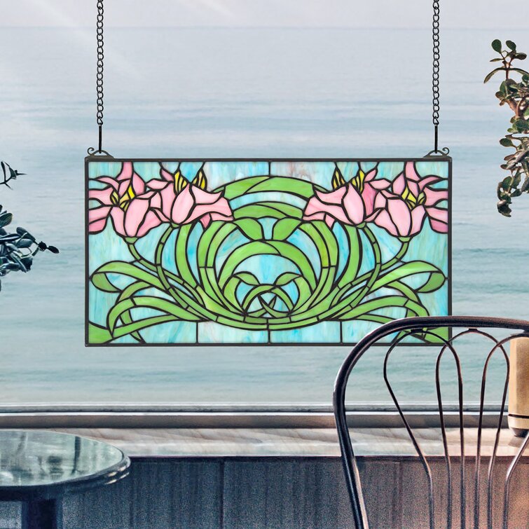 Design Toscano Beaucoup De Fleurs Stained Glass Window Panel | Wayfair