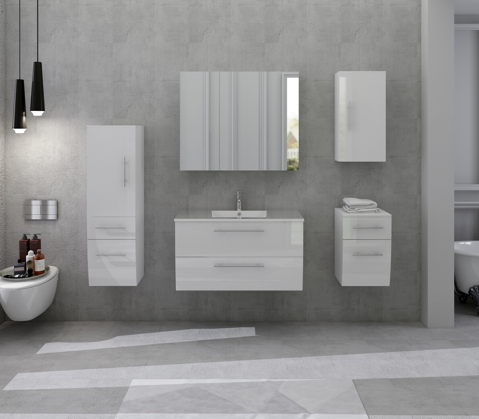 Chugg 8.8cm x 8cm Wall Mounted Bathroom Set Chugg 8.8cm x 8cm Wall Mounted Bathroom Set