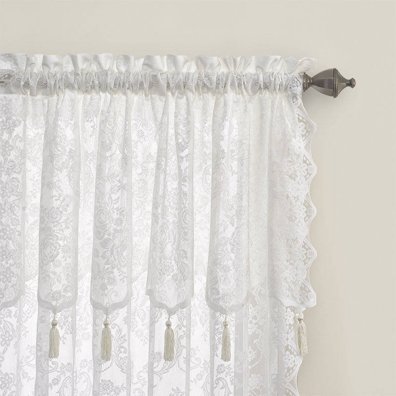 Astoria Grand Roxann Elegance Lace Floral Semi Sheer Rod Pocket