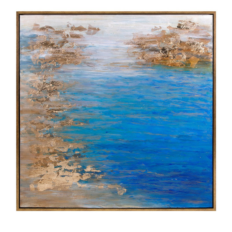 Everly Quinn Cobalt Tenor Framed Oil Painting Print On Canvas Wayfair