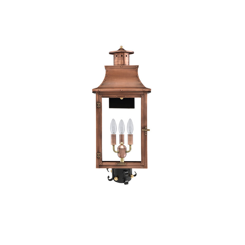 Longshore Tides Gravette Aged Copper 27 H Hardwired Lantern Head Wayfair
