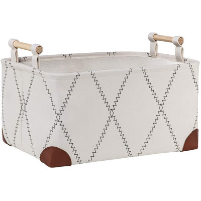 Decorative Fabric Baskets For Shelves Organizing Canvas Baskets For Gifts Empty Storage Baskets For Toys Clothes Towels Rectangle Shelf Baskets